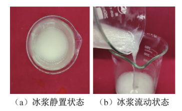 微乳液冰浆的静置和流动状态